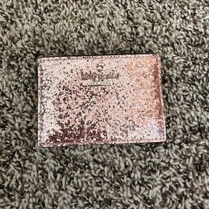 Kate Spade Rose Gold Glitter Card Holder